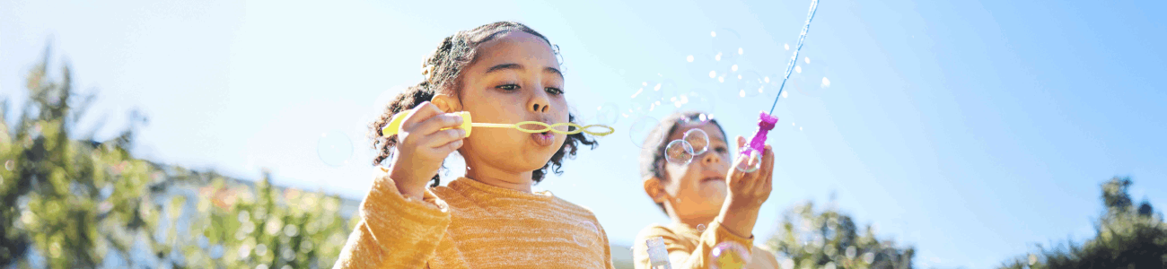 People blowing bubbles